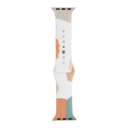 Morandi Series Contrast Color Silicone Replacement Watchband For Apple Watch Series, 7 41mm / 6&SE&5&4 40mm / 3&2&1 38mm, 7 45mm / 6&SE&5&4 44mm / 3&2&1 42mm