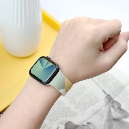 Morandi Series Contrast Color Silicone Replacement Watchband For Apple Watch Series, 7 41mm / 6&SE&5&4 40mm / 3&2&1 38mm, 7 45mm / 6&SE&5&4 44mm / 3&2&1 42mm