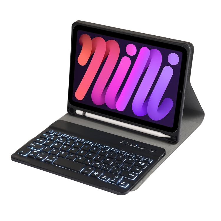 A06BS Ultra-thin Backlight Bluetooth Keyboard Leather Case with Holder & Pen Slot, For iPad mini 6 / mini 7, For iPad mini 6