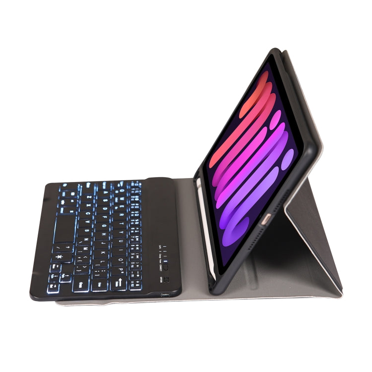 A06BS Ultra-thin Backlight Bluetooth Keyboard Leather Case with Holder & Pen Slot, For iPad mini 6 / mini 7, For iPad mini 6