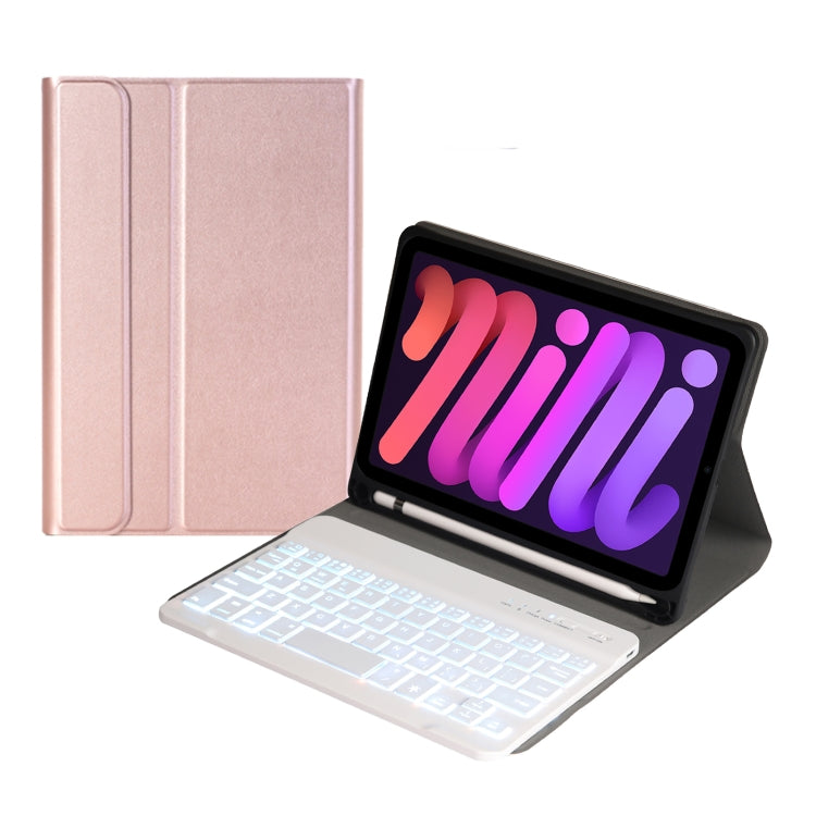 A06BS Ultra-thin Backlight Bluetooth Keyboard Leather Case with Holder & Pen Slot, For iPad mini 6 / mini 7, For iPad mini 6
