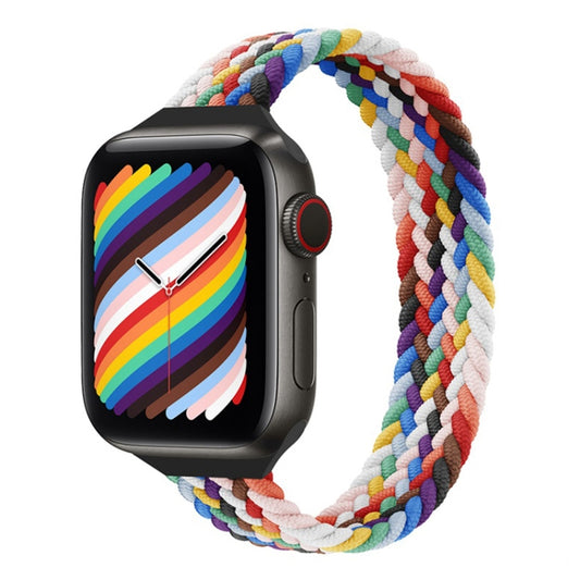 Schmale Taille Einzelne Schleife Nylon-Geflecht Ersatzarmband für Apple Watch Series 7 41mm / 6&SE&5&4 40mm / 3&2&1 38mm, S 135mm, M 145mm, L 155mm