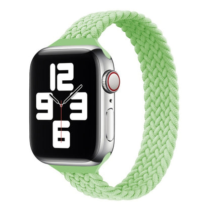 Small Waist Single Loop Nylon Braid Replacement Watchband For Apple Watch Series 7 41mm / 6&SE&5&4 40mm / 3&2&1 38mm, S 135mm, M 145mm, L 155mm