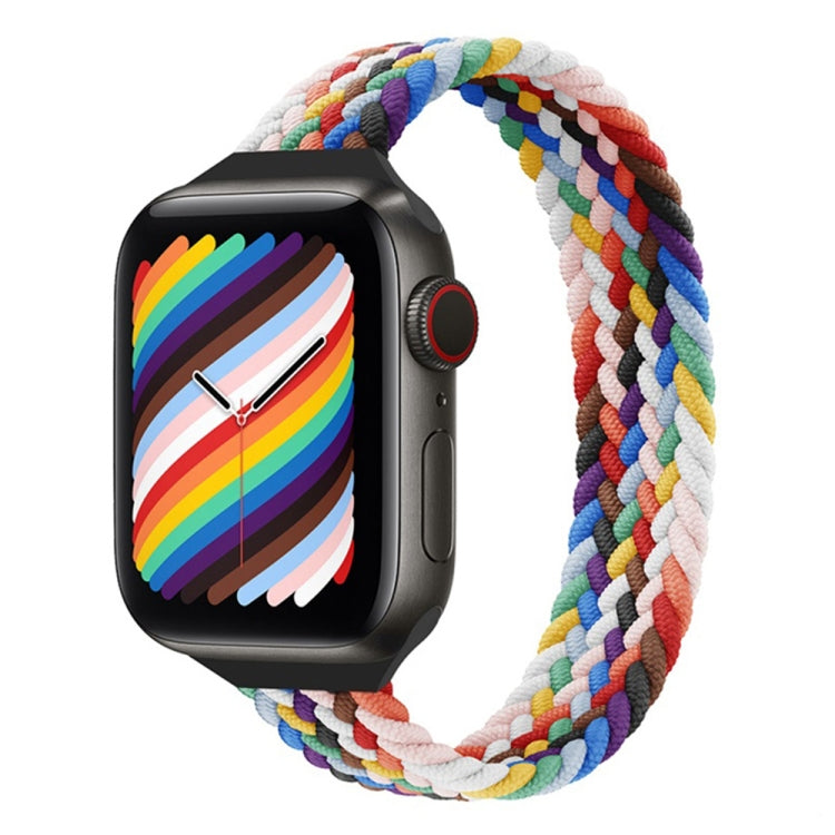 Small Waist Single Loop Nylon Braid Replacement Watchband For Apple Watch Series 7 45mm / 6&SE&5&4 44mm / 3&2&1 42mm, S 145mm, M 155mm, L 165mm