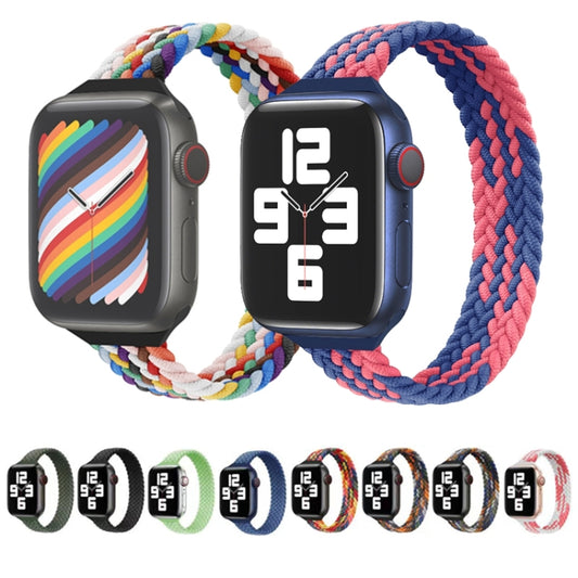Small Waist Single Loop Nylon Braid Replacement Watchband For Apple Watch Series 7 45mm / 6&SE&5&4 44mm / 3&2&1 42mm, S 145mm, M 155mm, L 165mm