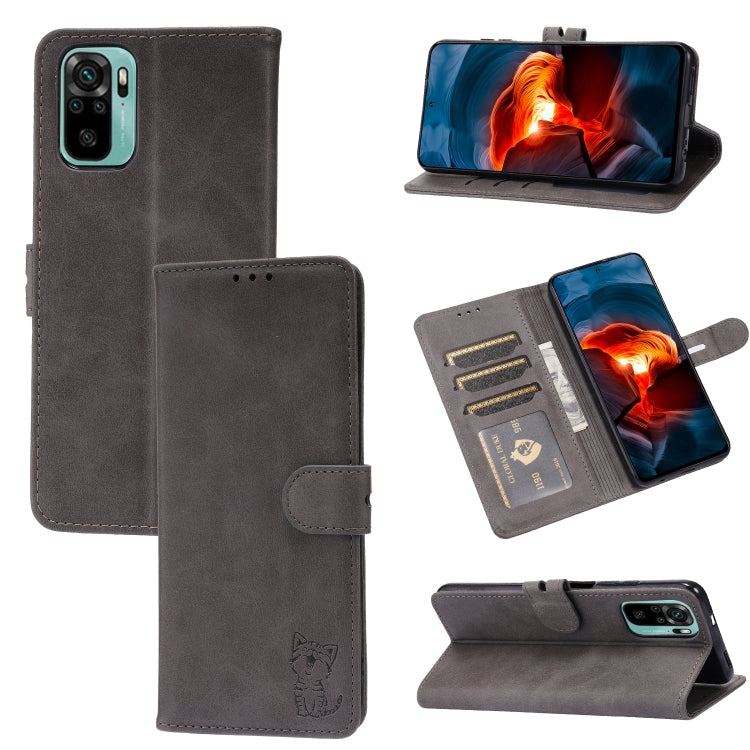 Embossed Happy Cat Pattern Horizontal Flip Leather Case with Holder & Card Slots & Wallet, For Xiaomi Redmi Note 10 Pro 5G, For Xiaomi Redmi 10, For Xiaomi Mi 11, For Xiaomi Mi 11T, For Xiaomi Mi 11 Ultra, For Xiaomi Mi 11 Lite                         ...