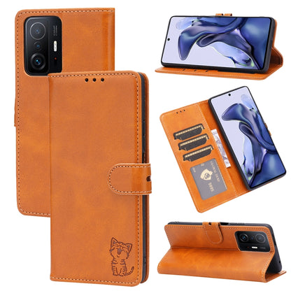 Embossed Happy Cat Pattern Horizontal Flip Leather Case with Holder & Card Slots & Wallet, For Xiaomi Redmi Note 10 Pro 5G, For Xiaomi Redmi 10, For Xiaomi Mi 11, For Xiaomi Mi 11T, For Xiaomi Mi 11 Ultra, For Xiaomi Mi 11 Lite                         ...