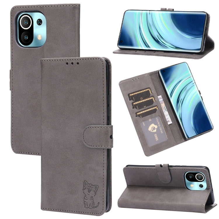 Embossed Happy Cat Pattern Horizontal Flip Leather Case with Holder & Card Slots & Wallet, For Xiaomi Redmi Note 10 Pro 5G, For Xiaomi Redmi 10, For Xiaomi Mi 11, For Xiaomi Mi 11T, For Xiaomi Mi 11 Ultra, For Xiaomi Mi 11 Lite                         ...