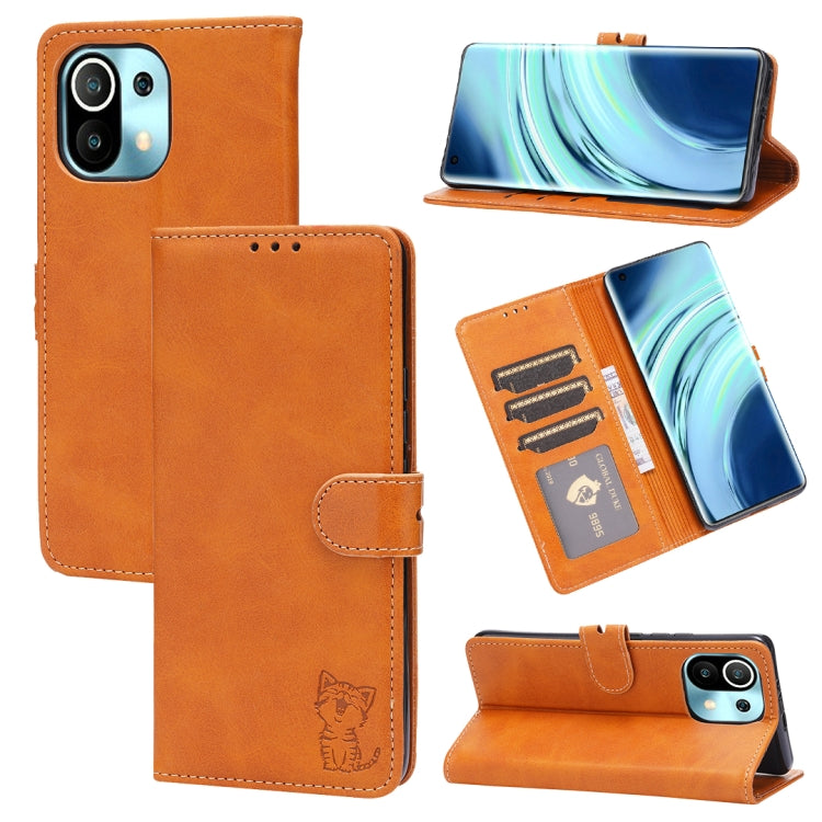 Embossed Happy Cat Pattern Horizontal Flip Leather Case with Holder & Card Slots & Wallet, For Xiaomi Redmi Note 10 Pro 5G, For Xiaomi Redmi 10, For Xiaomi Mi 11, For Xiaomi Mi 11T, For Xiaomi Mi 11 Ultra, For Xiaomi Mi 11 Lite                         ...