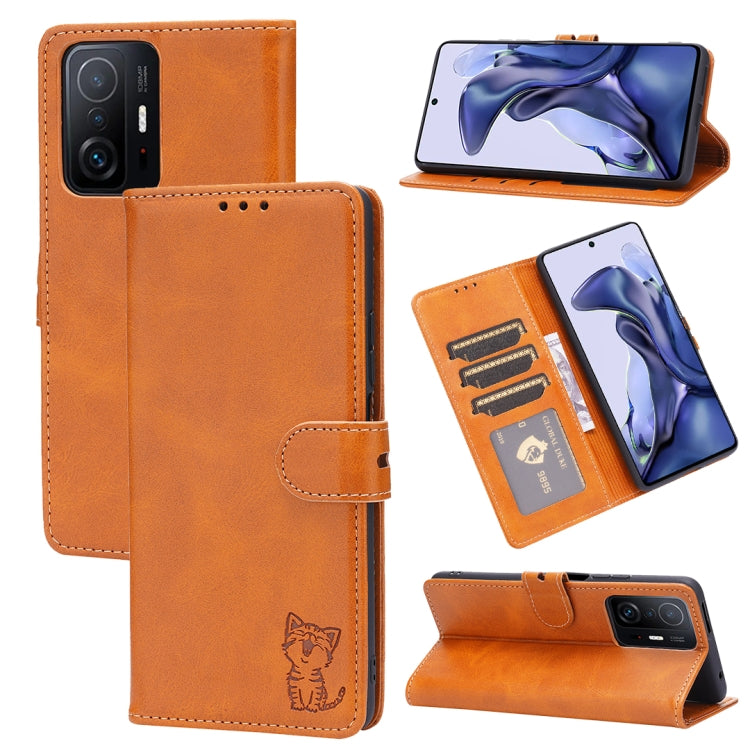 Embossed Happy Cat Pattern Horizontal Flip Leather Case with Holder & Card Slots & Wallet, For Xiaomi Redmi Note 10 Pro 5G, For Xiaomi Redmi 10, For Xiaomi Mi 11, For Xiaomi Mi 11T, For Xiaomi Mi 11 Ultra, For Xiaomi Mi 11 Lite                         ...