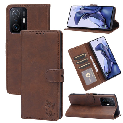 Embossed Happy Cat Pattern Horizontal Flip Leather Case with Holder & Card Slots & Wallet, For Xiaomi Redmi Note 10 Pro 5G, For Xiaomi Redmi 10, For Xiaomi Mi 11, For Xiaomi Mi 11T, For Xiaomi Mi 11 Ultra, For Xiaomi Mi 11 Lite                         ...