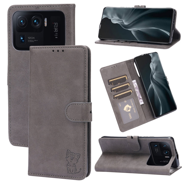 Embossed Happy Cat Pattern Horizontal Flip Leather Case with Holder & Card Slots & Wallet, For Xiaomi Redmi Note 10 Pro 5G, For Xiaomi Redmi 10, For Xiaomi Mi 11, For Xiaomi Mi 11T, For Xiaomi Mi 11 Ultra, For Xiaomi Mi 11 Lite                         ...