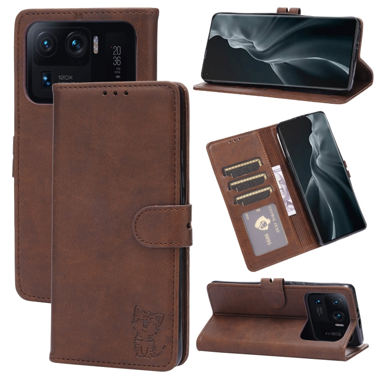 Embossed Happy Cat Pattern Horizontal Flip Leather Case with Holder & Card Slots & Wallet, For Xiaomi Redmi Note 10 Pro 5G, For Xiaomi Redmi 10, For Xiaomi Mi 11, For Xiaomi Mi 11T, For Xiaomi Mi 11 Ultra, For Xiaomi Mi 11 Lite                         ...