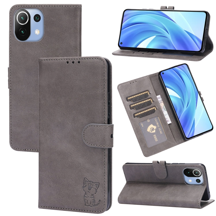 Embossed Happy Cat Pattern Horizontal Flip Leather Case with Holder & Card Slots & Wallet, For Xiaomi Redmi Note 10 Pro 5G, For Xiaomi Redmi 10, For Xiaomi Mi 11, For Xiaomi Mi 11T, For Xiaomi Mi 11 Ultra, For Xiaomi Mi 11 Lite                         ...