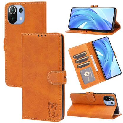 Embossed Happy Cat Pattern Horizontal Flip Leather Case with Holder & Card Slots & Wallet, For Xiaomi Redmi Note 10 Pro 5G, For Xiaomi Redmi 10, For Xiaomi Mi 11, For Xiaomi Mi 11T, For Xiaomi Mi 11 Ultra, For Xiaomi Mi 11 Lite                         ...