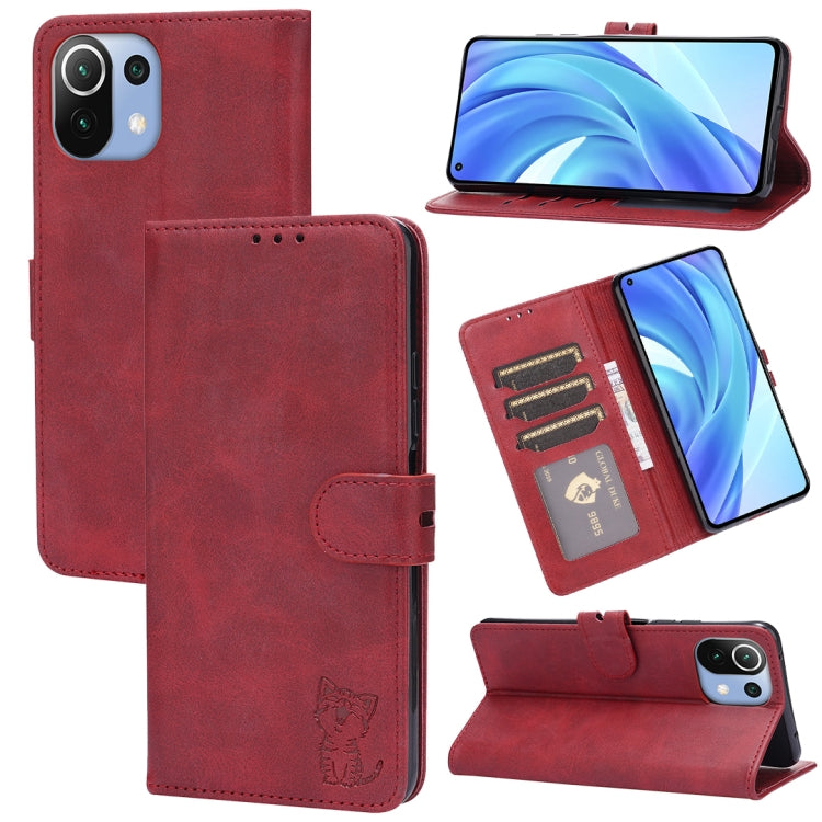 Embossed Happy Cat Pattern Horizontal Flip Leather Case with Holder & Card Slots & Wallet, For Xiaomi Redmi Note 10 Pro 5G, For Xiaomi Redmi 10, For Xiaomi Mi 11, For Xiaomi Mi 11T, For Xiaomi Mi 11 Ultra, For Xiaomi Mi 11 Lite                         ...