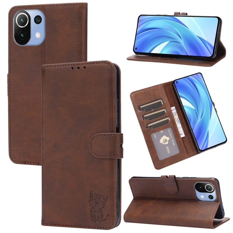 Embossed Happy Cat Pattern Horizontal Flip Leather Case with Holder & Card Slots & Wallet, For Xiaomi Redmi Note 10 Pro 5G, For Xiaomi Redmi 10, For Xiaomi Mi 11, For Xiaomi Mi 11T, For Xiaomi Mi 11 Ultra, For Xiaomi Mi 11 Lite                         ...