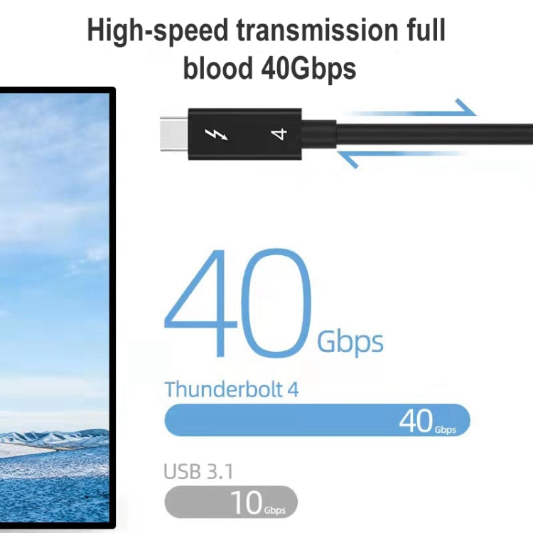 USB-C / Type-C Male to USB-C / Type-C Male Multi-function Transmission Cable for Thunderbolt 4, 0.3m, 0.8m, 1m, 1.2m