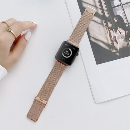 V-shaped Buckle Straight Steel Replacement Strap Watchband For Apple Watch Series, 7 41mm / 6&SE&5&4 40mm / 3&2&1 38mm, 7 45mm / 6&SE&5&4 44mm / 3&2&1 42mm