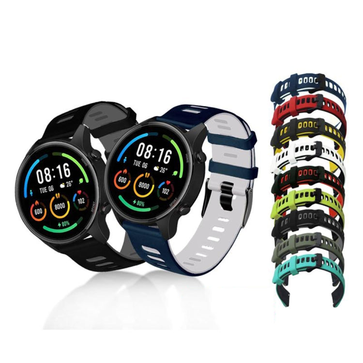 Universal Double Color Silicone Replacement Strap Watchband, 20mm, 22mm