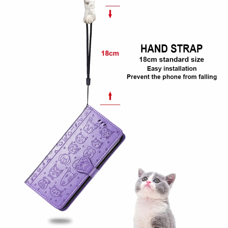 Lovely Cat and Dog Embossing Pattern Horizontal Flip Leather Phone Case with Holder & Card Slots & Wallet & Cartoon Clasp & Lanyard, For Motorola Moto G60S, For Tecno Pova 2, For vivo X70 Pro, For vivo X70