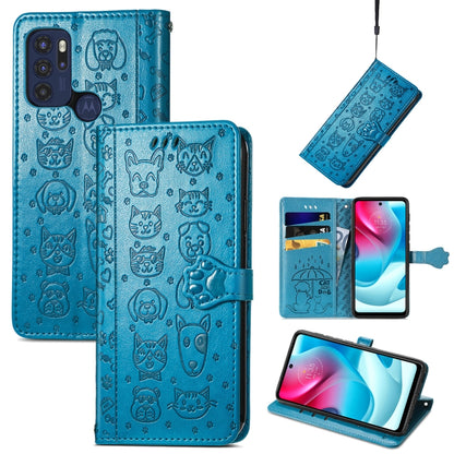Lovely Cat and Dog Embossing Pattern Horizontal Flip Leather Phone Case with Holder & Card Slots & Wallet & Cartoon Clasp & Lanyard, For Motorola Moto G60S, For Tecno Pova 2, For vivo X70 Pro, For vivo X70