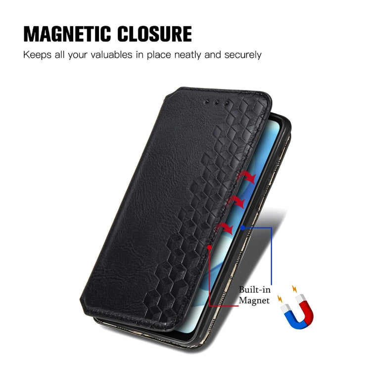 Cubic Grid Pressed Horizontal Flip Magnetic Leather Phone Case with Holder & Card Slots & Wallet, For Motorola Moto G60S, For Tecno Pova 2, For vivo X70 Pro, For vivo X70