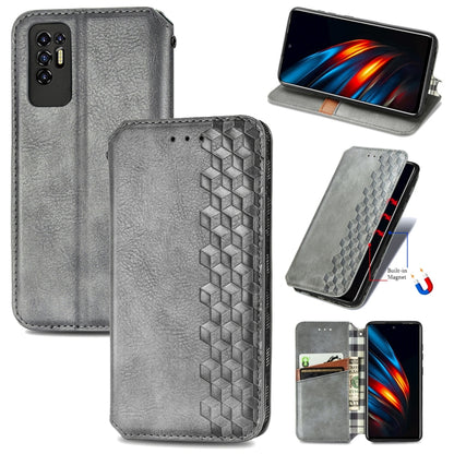 Cubic Grid Pressed Horizontal Flip Magnetic Leather Phone Case with Holder & Card Slots & Wallet, For Motorola Moto G60S, For Tecno Pova 2, For vivo X70 Pro, For vivo X70