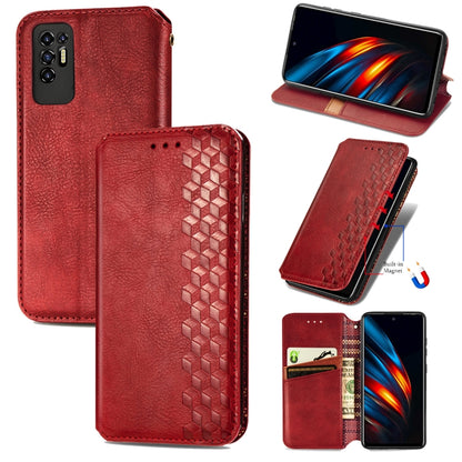 Cubic Grid Pressed Horizontal Flip Magnetic Leather Phone Case with Holder & Card Slots & Wallet, For Motorola Moto G60S, For Tecno Pova 2, For vivo X70 Pro, For vivo X70