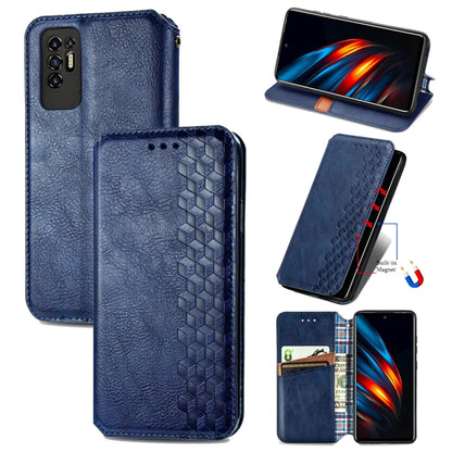 Cubic Grid Pressed Horizontal Flip Magnetic Leather Phone Case with Holder & Card Slots & Wallet, For Motorola Moto G60S, For Tecno Pova 2, For vivo X70 Pro, For vivo X70