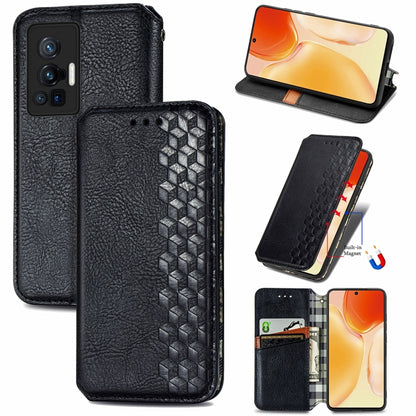 Cubic Grid Pressed Horizontal Flip Magnetic Leather Phone Case with Holder & Card Slots & Wallet, For Motorola Moto G60S, For Tecno Pova 2, For vivo X70 Pro, For vivo X70