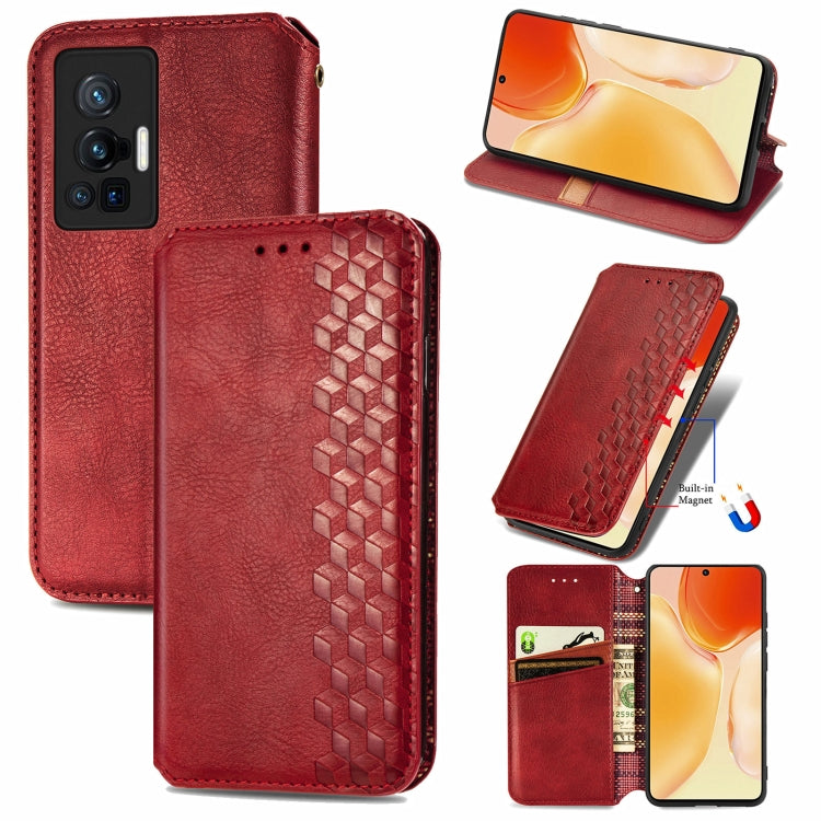 Cubic Grid Pressed Horizontal Flip Magnetic Leather Phone Case with Holder & Card Slots & Wallet, For Motorola Moto G60S, For Tecno Pova 2, For vivo X70 Pro, For vivo X70