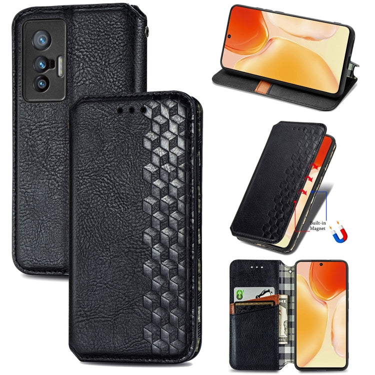 Cubic Grid Pressed Horizontal Flip Magnetic Leather Phone Case with Holder & Card Slots & Wallet, For Motorola Moto G60S, For Tecno Pova 2, For vivo X70 Pro, For vivo X70