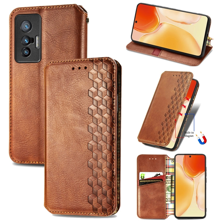 Cubic Grid Pressed Horizontal Flip Magnetic Leather Phone Case with Holder & Card Slots & Wallet, For Motorola Moto G60S, For Tecno Pova 2, For vivo X70 Pro, For vivo X70