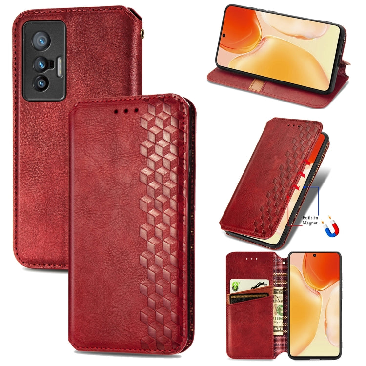 Cubic Grid Pressed Horizontal Flip Magnetic Leather Phone Case with Holder & Card Slots & Wallet, For Motorola Moto G60S, For Tecno Pova 2, For vivo X70 Pro, For vivo X70