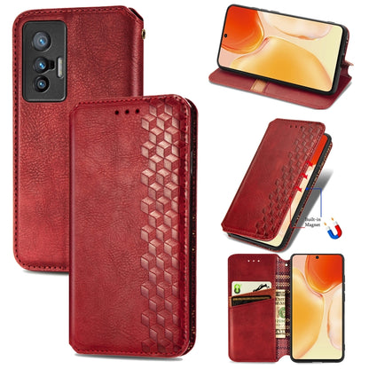 Cubic Grid Pressed Horizontal Flip Magnetic Leather Phone Case with Holder & Card Slots & Wallet, For Motorola Moto G60S, For Tecno Pova 2, For vivo X70 Pro, For vivo X70