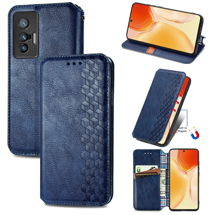 Cubic Grid Pressed Horizontal Flip Magnetic Leather Phone Case with Holder & Card Slots & Wallet, For Motorola Moto G60S, For Tecno Pova 2, For vivo X70 Pro, For vivo X70