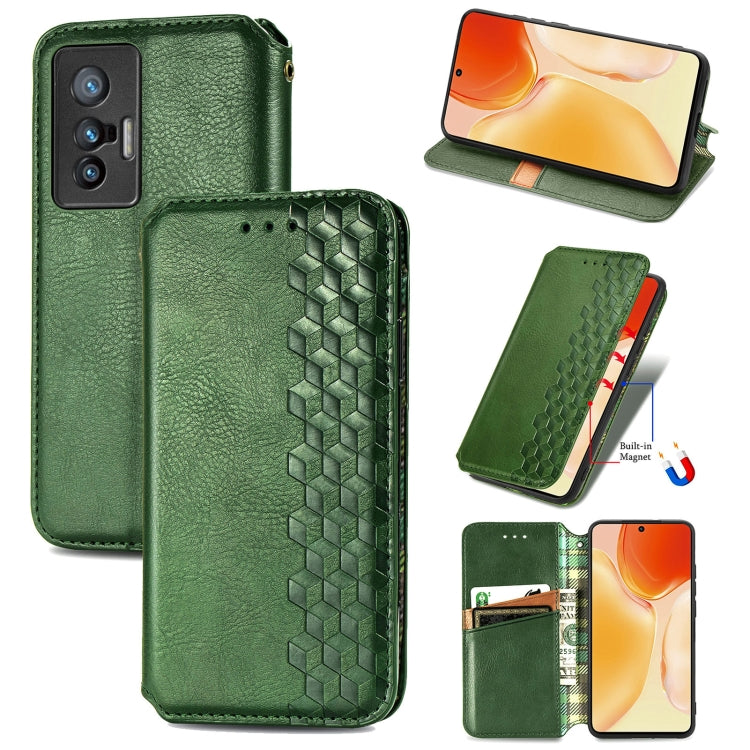 Cubic Grid Pressed Horizontal Flip Magnetic Leather Phone Case with Holder & Card Slots & Wallet, For Motorola Moto G60S, For Tecno Pova 2, For vivo X70 Pro, For vivo X70