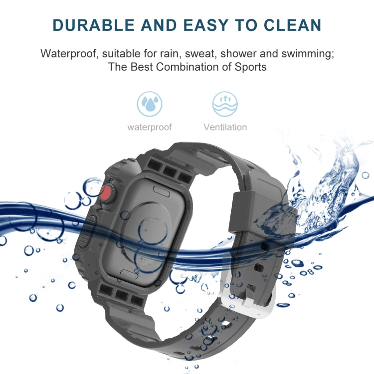 Glacier Transparent TPU Integrated Replacement Strap Watchband, For Apple Watch Series 7 41mm, For Apple Watch Series 7 45mm