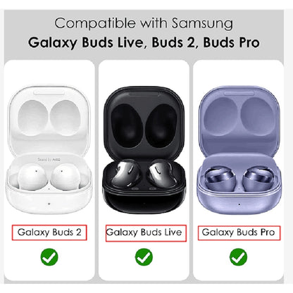 Shockproof Carbon Fiber Luggage Earphone Protective Case with Hook, For Samsung Galaxy Buds Live / Buds 2 / Buds Pro / Buds 2 Pro