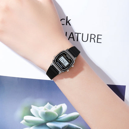 SANDA 6053 Montre électronique pour femme avec affichage numérique LED carré, trotteuse et réveil
