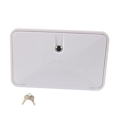 RV External Shower Box Head with Hose, A6622-01 White, A6622-02 Black