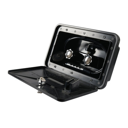 RV External Shower Box Head with Hose, A6622-02 Black
