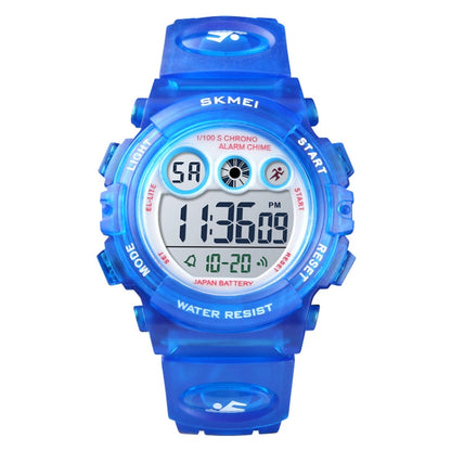 SKMEI 1451 Montre de sport électronique numérique à LED avec chronomètre lumineux pour enfants, 1451(Rose Bleu Transparent), 1451(Violet Transparent), 1451(Bleu Ciel Transparent), 1451(Rose Rouge Transparent), 1451(Coque Blanche Cercle Bleu)