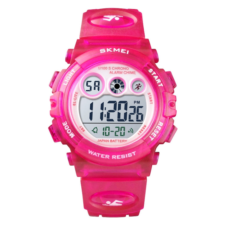 SKMEI 1451 Montre de sport électronique numérique à LED avec chronomètre lumineux pour enfants, 1451(Rose Bleu Transparent), 1451(Violet Transparent), 1451(Bleu Ciel Transparent), 1451(Rose Rouge Transparent), 1451(Coque Blanche Cercle Bleu)