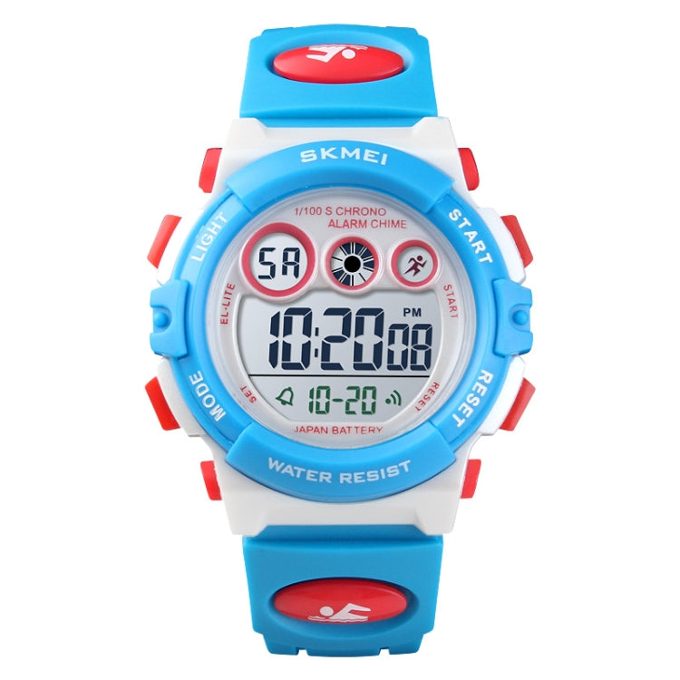 SKMEI 1451 Montre de sport électronique numérique à LED avec chronomètre lumineux pour enfants, 1451(Rose Bleu Transparent), 1451(Violet Transparent), 1451(Bleu Ciel Transparent), 1451(Rose Rouge Transparent), 1451(Coque Blanche Cercle Bleu)