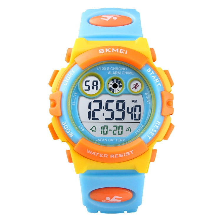 SKMEI 1451 Montre de sport électronique numérique à LED avec chronomètre lumineux pour enfants, 1451(Rose Bleu Transparent), 1451(Violet Transparent), 1451(Bleu Ciel Transparent), 1451(Rose Rouge Transparent), 1451(Coque Blanche Cercle Bleu)