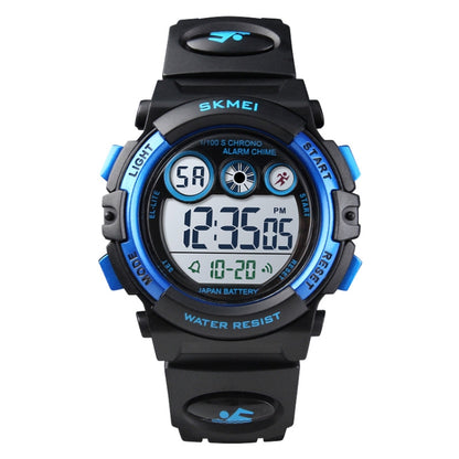 SKMEI 1451 Montre de sport électronique numérique à LED avec chronomètre lumineux pour enfants, 1451(Rose Bleu Transparent), 1451(Violet Transparent), 1451(Bleu Ciel Transparent), 1451(Rose Rouge Transparent), 1451(Coque Blanche Cercle Bleu)