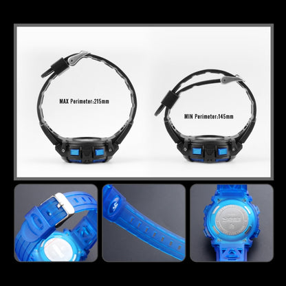 SKMEI 1451 Montre de sport électronique numérique à LED avec chronomètre lumineux pour enfants, 1451(Rose Bleu Transparent), 1451(Violet Transparent), 1451(Bleu Ciel Transparent), 1451(Rose Rouge Transparent), 1451(Coque Blanche Cercle Bleu)