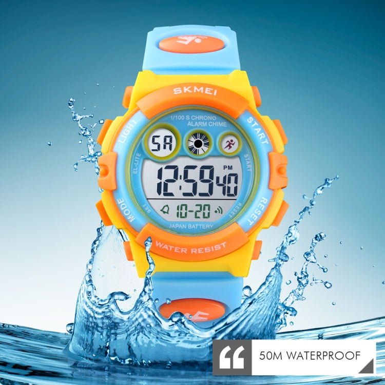 SKMEI 1451 Montre de sport électronique numérique à LED avec chronomètre lumineux pour enfants, 1451(Rose Bleu Transparent), 1451(Violet Transparent), 1451(Bleu Ciel Transparent), 1451(Rose Rouge Transparent), 1451(Coque Blanche Cercle Bleu)
